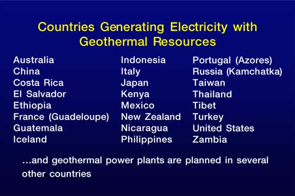 List of Countries Gen. Elec.